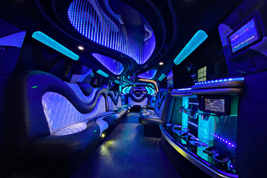 interior of a party bus